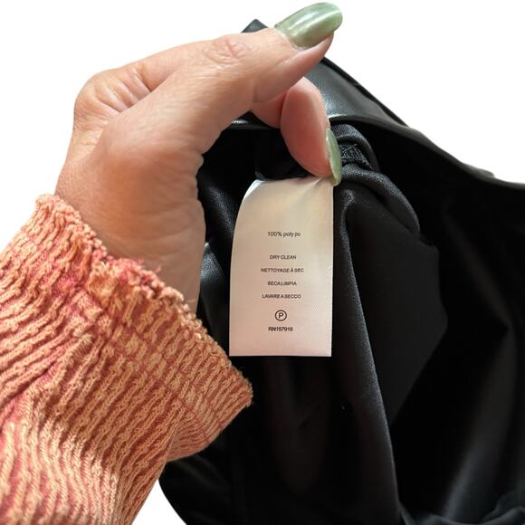 Halston women's vegan leather pants vinyl sexy, sleek, day night versatile #4412 - Picture 5 of 7